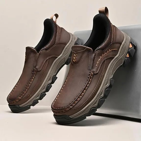 Enjerr Orthopedic Shoes Men, Arch Support, Men's Comfortable Casual Genuine Leather Slip on Loafers, Suitable Going Out
