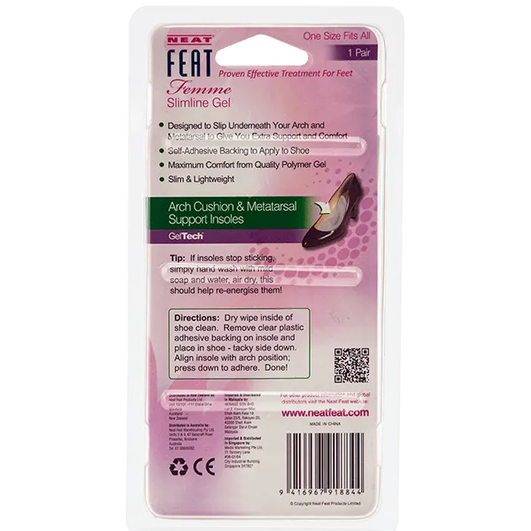 Femme Slimline Gel Arch Cushion & Metatarsal Insole Supporting Arch and Metatarsal