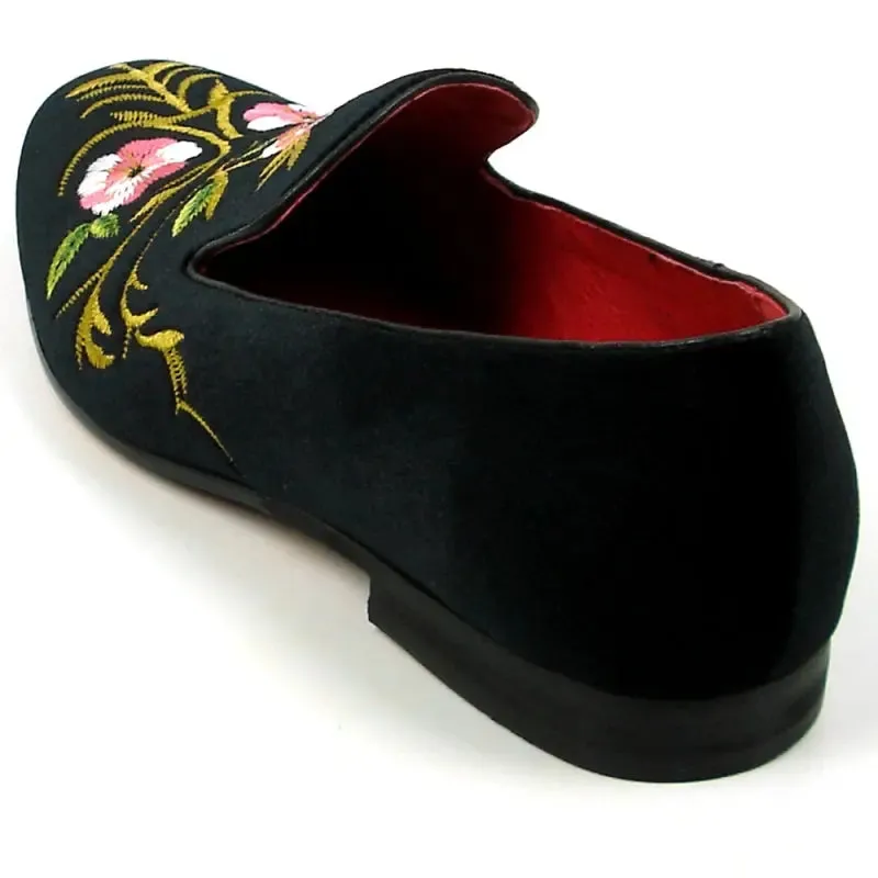 Fiesso FI-7409 Black Slip on Loafers