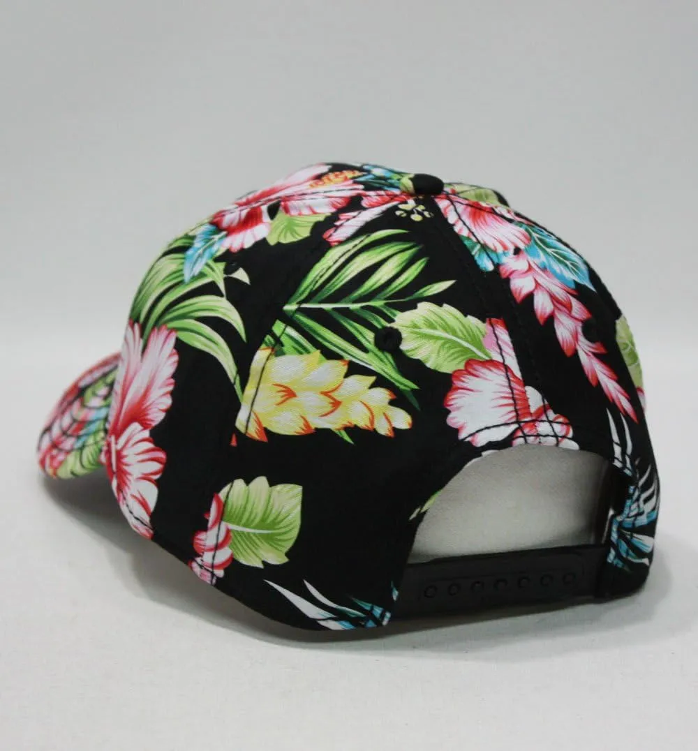Floral Hawaiian Cotton Twill Adjustable Snapback Baseball Caps