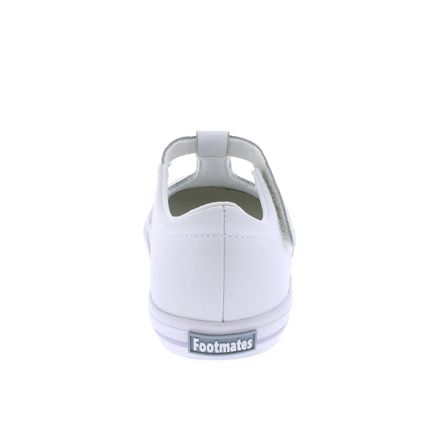 Footmates Drew T-Strap Leather Sneaker- White