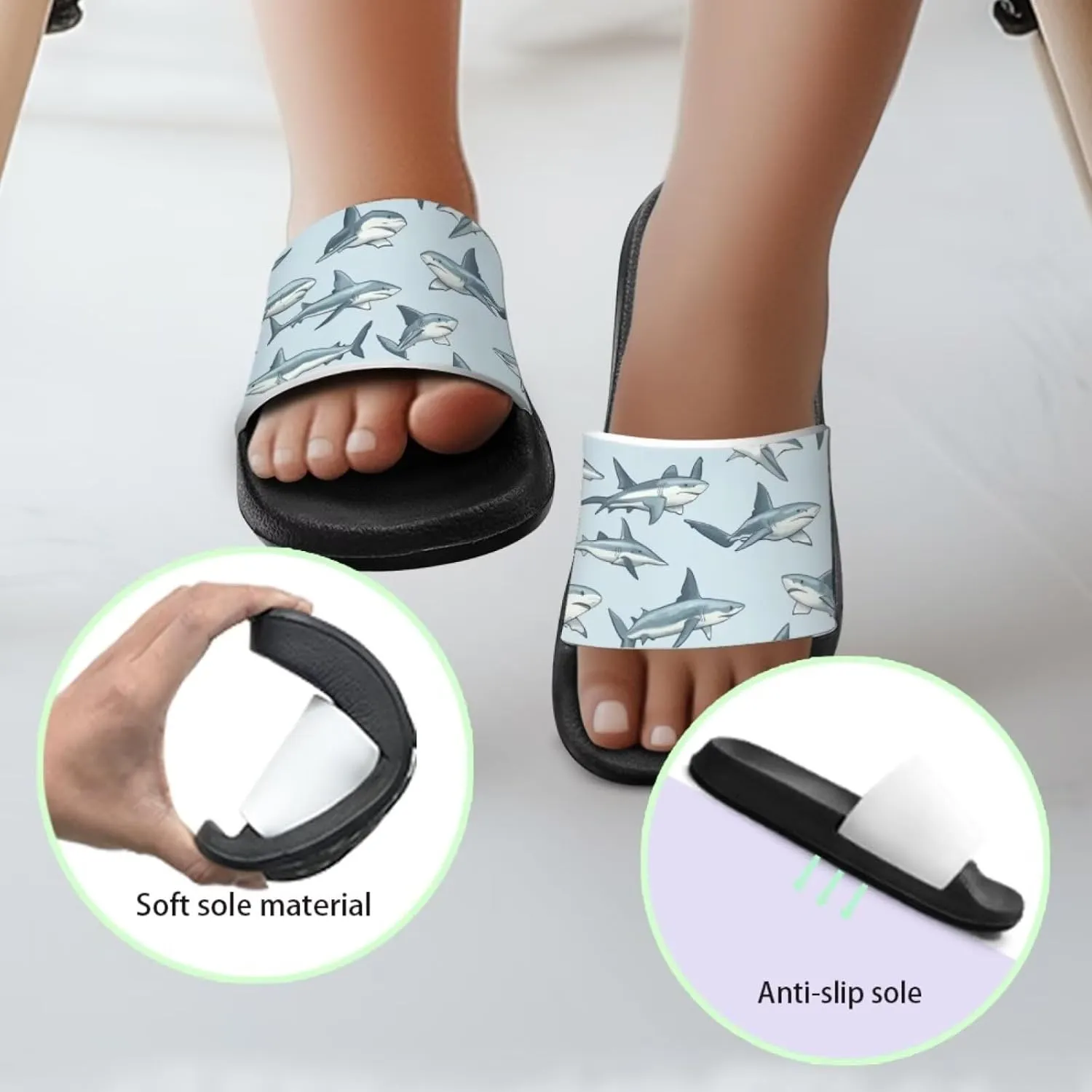 Forchrinse Kids Slides for Boys Girls House Slippers Arch Support Sport Sandals Summer Beach Slippers