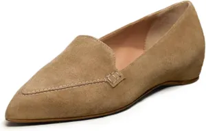 FOWT Women Classic Closed Pointed Toe Pumps Solid Color Slip On Flat Loafers Cozy Party Driving Work Shoes Size 4-16 US