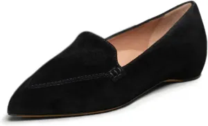 FOWT Women Classic Closed Pointed Toe Pumps Solid Color Slip On Flat Loafers Cozy Party Driving Work Shoes Size 4-16 US