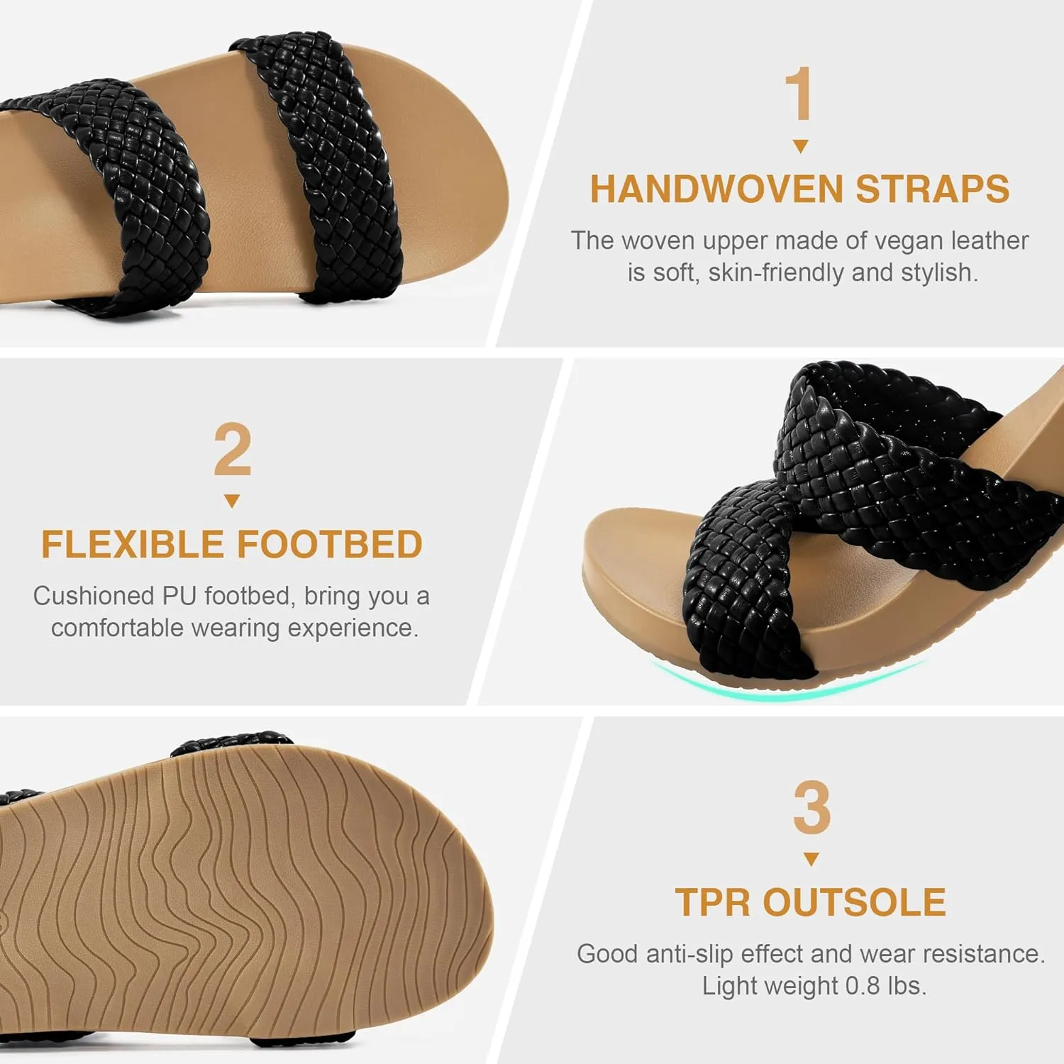 FUDYNMALC Slides Sandals for Women Orthopedic: Dressy Summer Beach Flat Shoes Comfortable Walking Footwear with Arch Support
