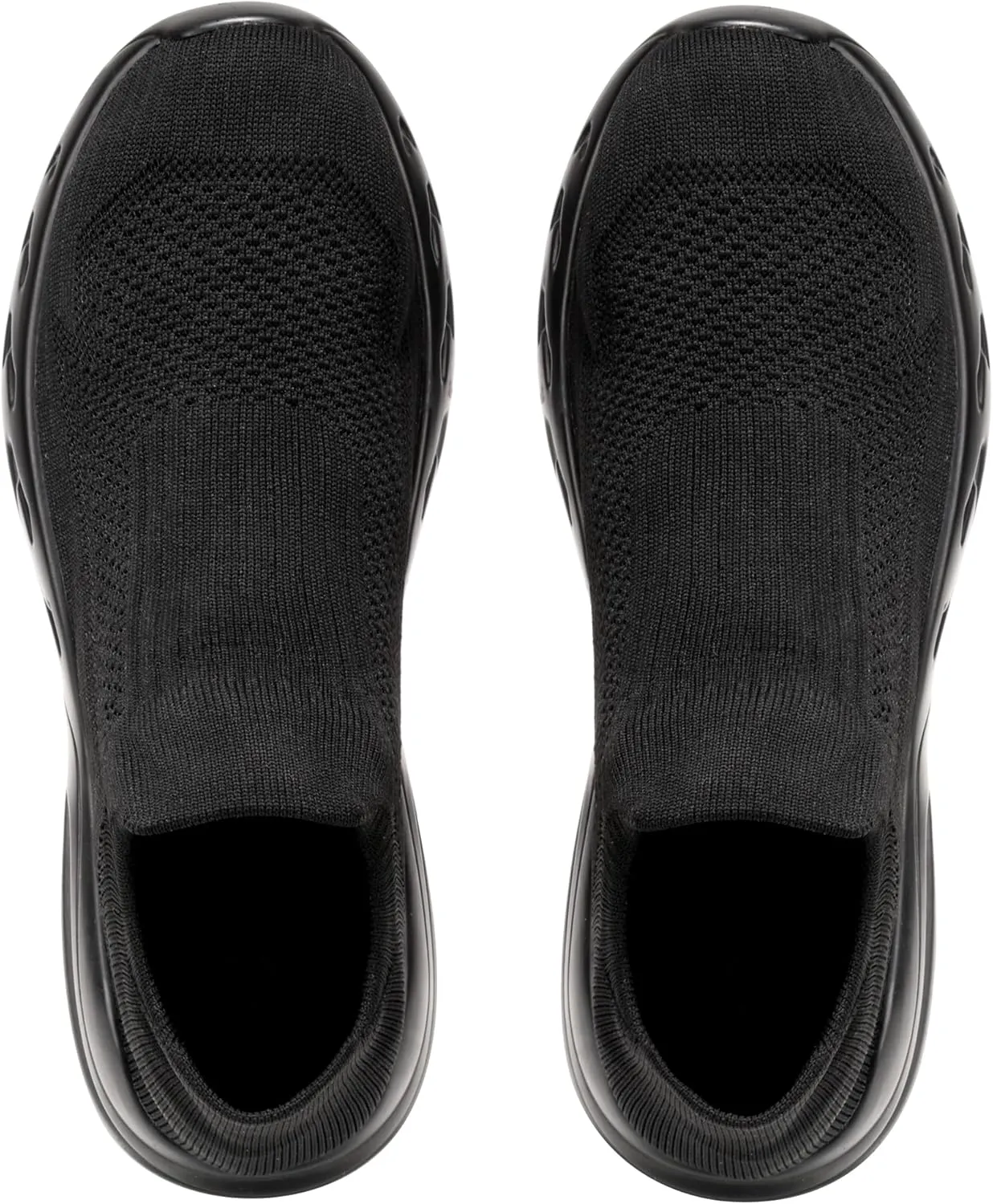 Furuian Slip Resistant Work Shoes for Men Food Service Comfortable Slip On Chef Kitchen Restaurant Shoes Black