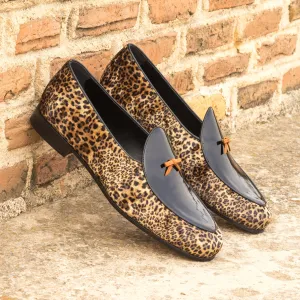 Gentlemen Barcelona Slip On in Leopard Sartorial Velvet combined with Black Patent Calf Leather
