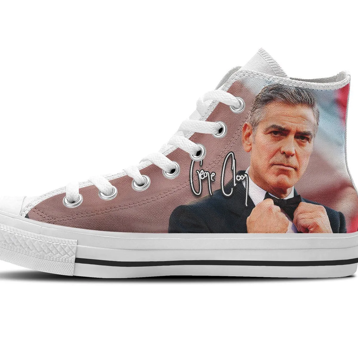george clooney ladies high top sneakers