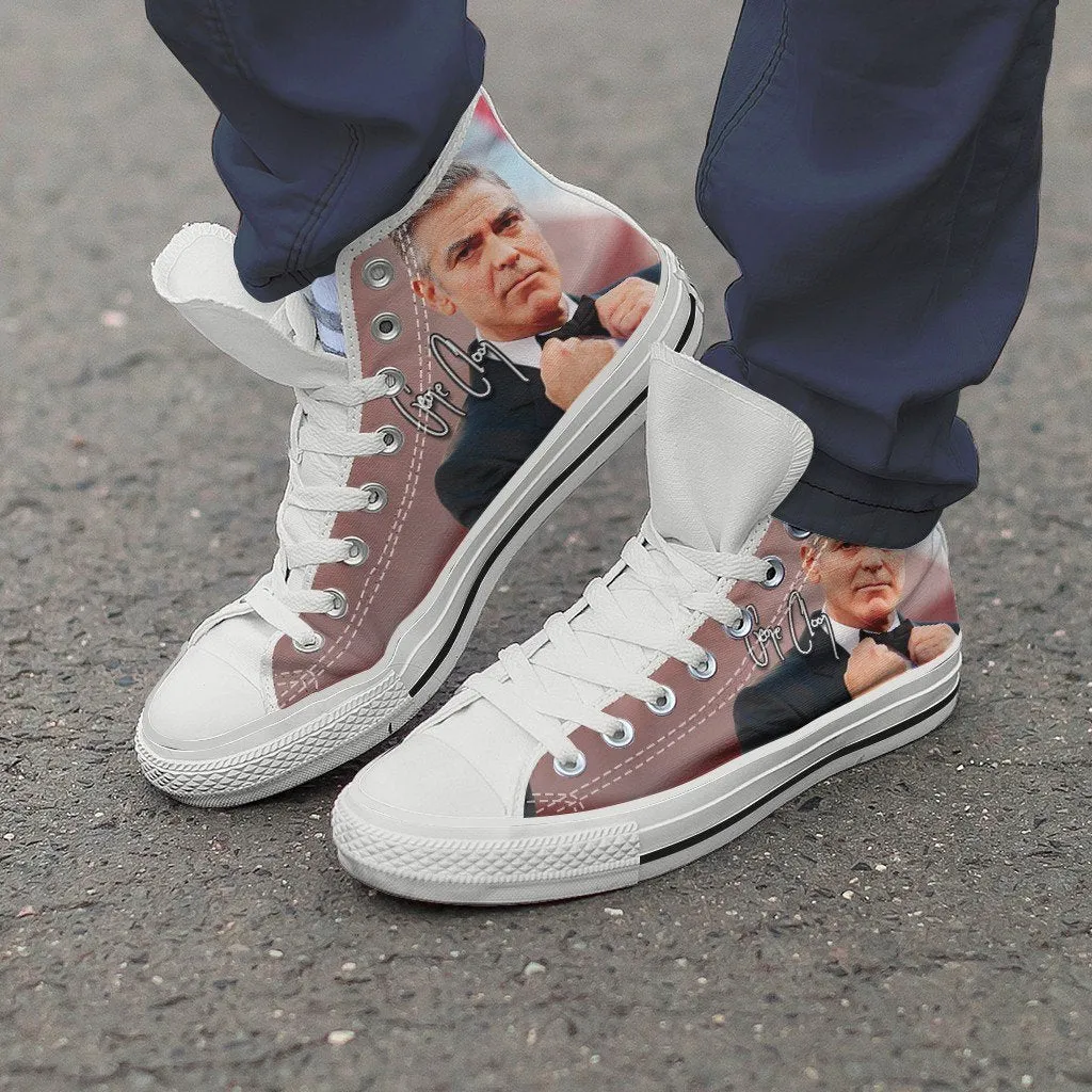 george clooney ladies high top sneakers
