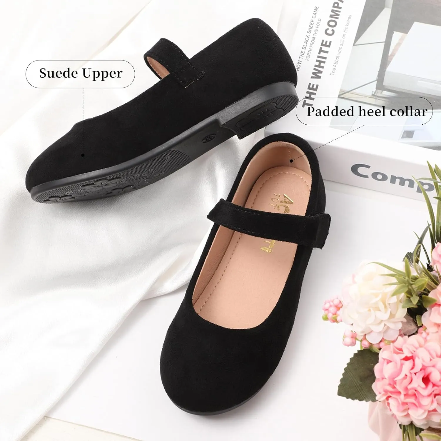 Girls Mary Jane Dress Shoes Toddler Flower Girls Casual Slip on Ballet Flats School Wedding Party Church Shoes