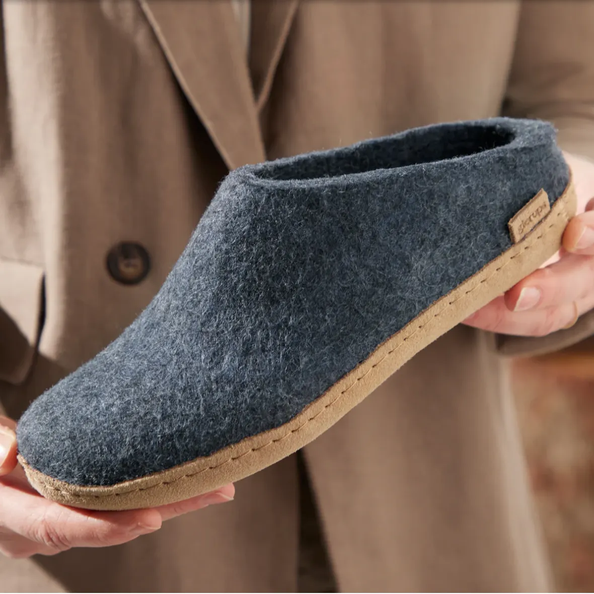 Glerups The Slip On Denim- Leather Sole