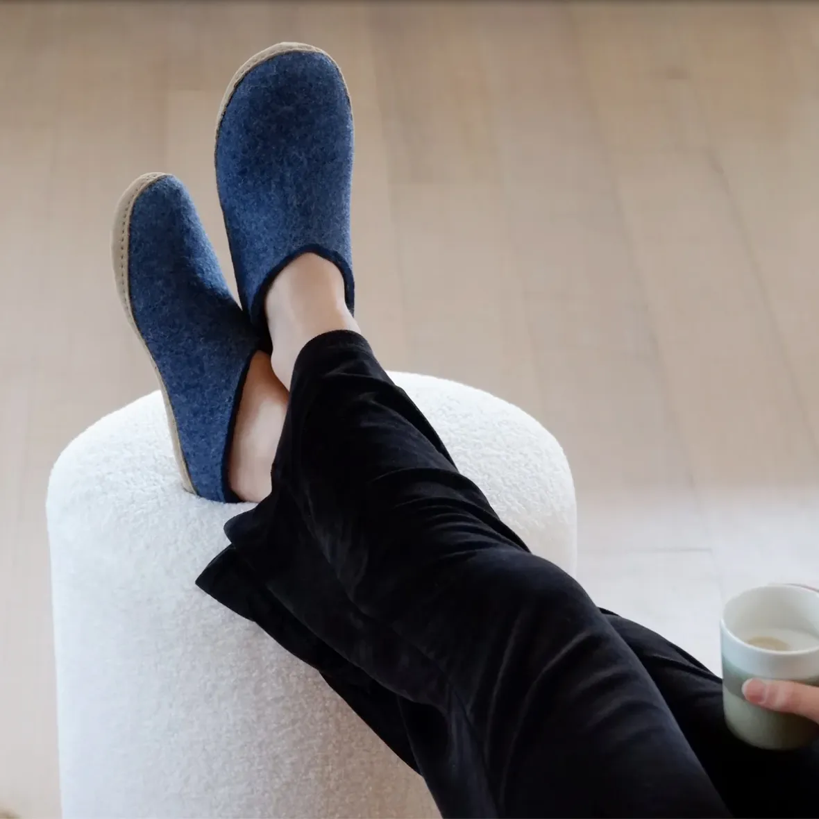 Glerups The Slip On Denim- Leather Sole