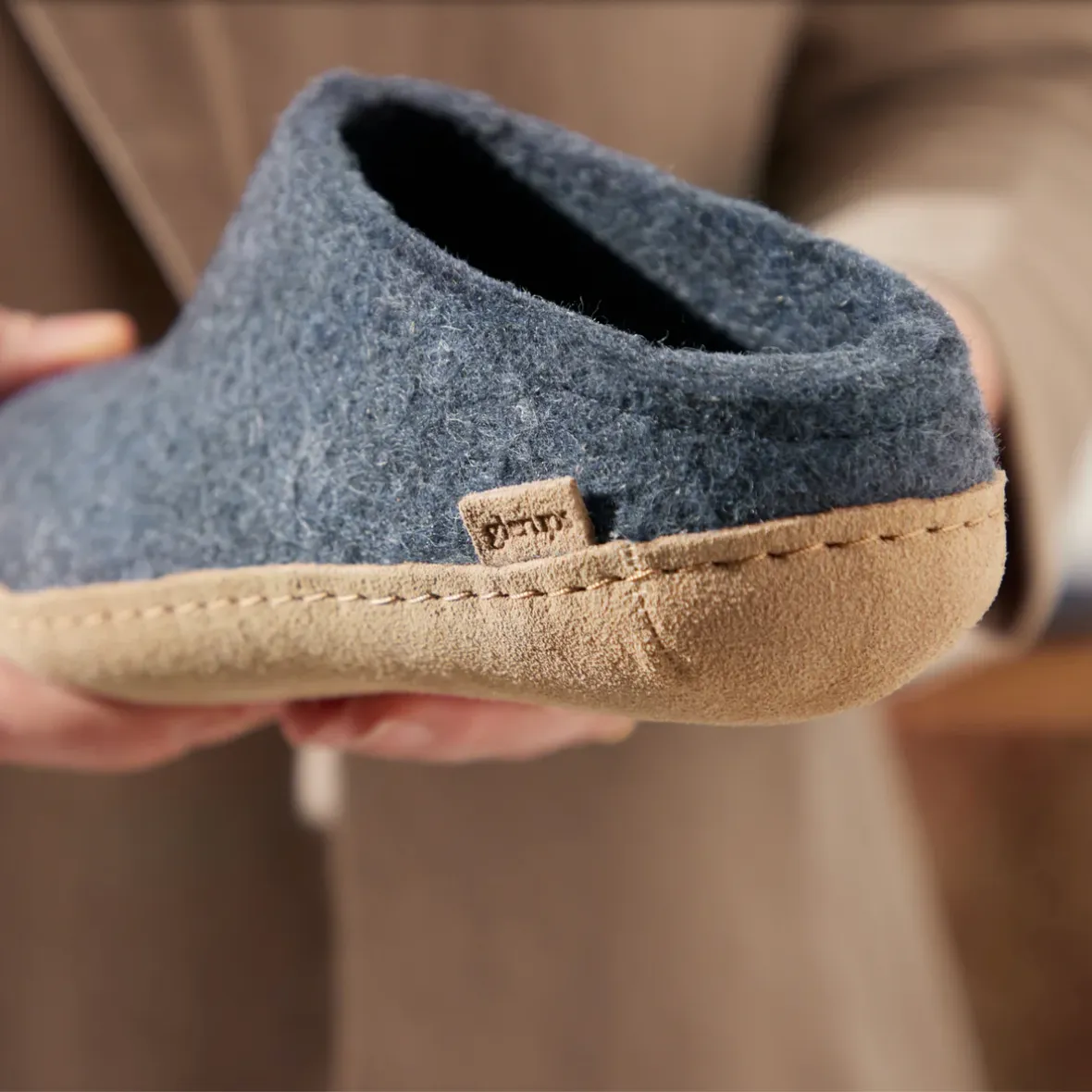 Glerups The Slip On Denim- Leather Sole