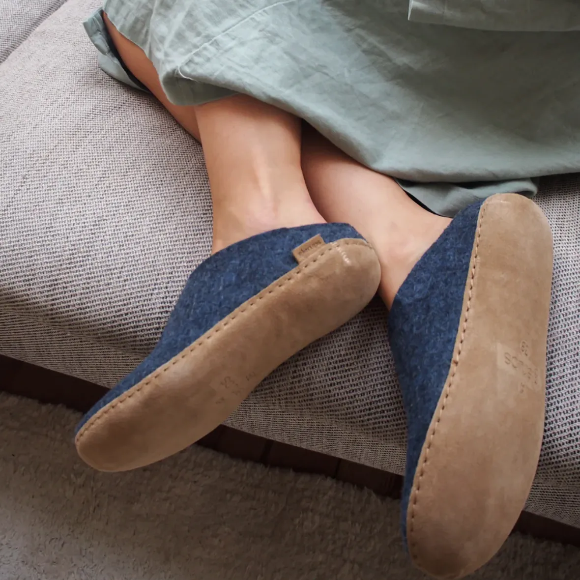 Glerups The Slip On Denim- Leather Sole