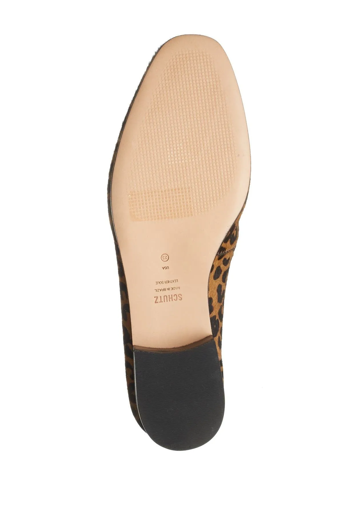 Graca Highly-rated On Loafer Leopard Calf Print Genuine Sandstone Black Slip Hair Reduced price Schutz