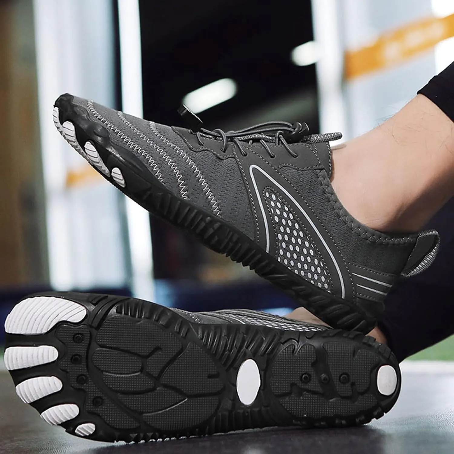 Grounding Shoes for Women Men Pro Footwear Barefoot Shoes Wide Toe Box Healthy Non Slip Athletic Hiking Shoe Outdoor Beach Pool Swim Footwear for Soft Comfortable
