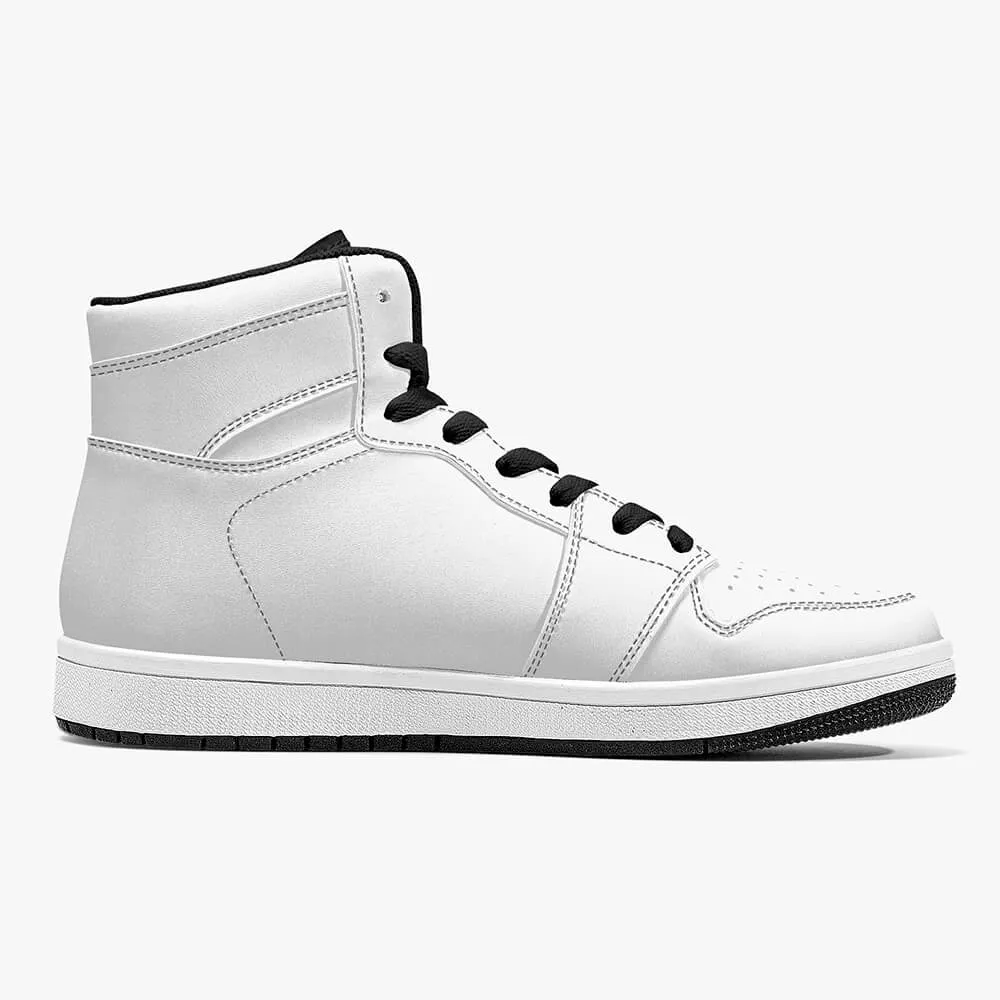 High-Top Synthetic Leather Sneakers