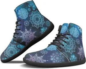 Howilath Aztec Western Print High Top Sneakers for Men Wide Toe Minimalist Shoes Zero Drop Sneaker Barefoot Shoes