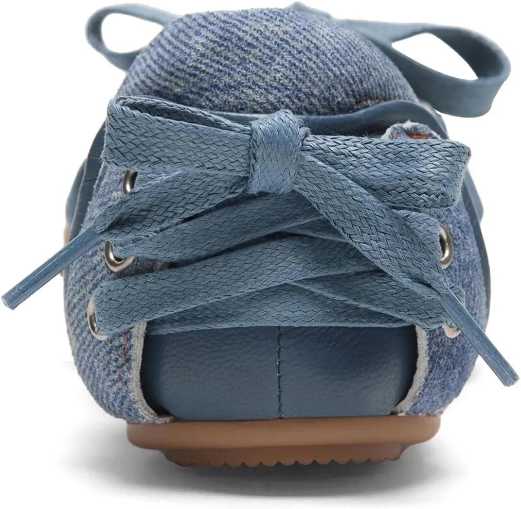 IMPREMEY Flats Sneakers for Women Leather Ballet Lace up Round Toe Cracked Tennis Casual Fashion Shoes