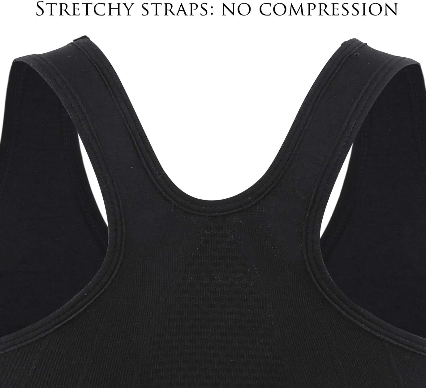 INIBUD Women's Zip Front Sports Bra Racerback Post Surgery Wirefree Seamless Removable Pads Yoga Plus Size Workout Running