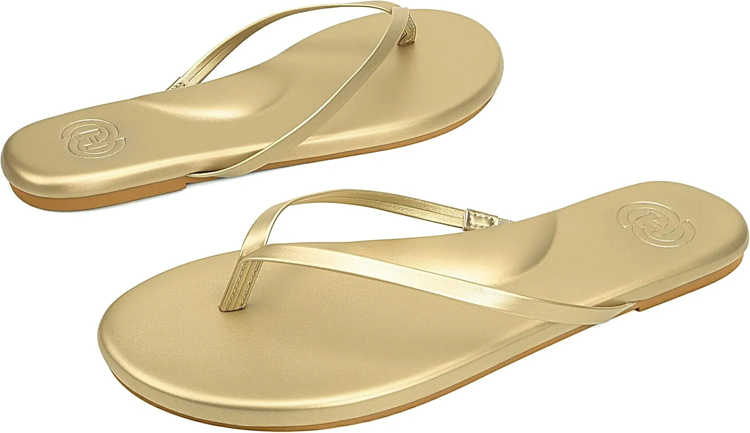 INMINPIN Flat Flip Flops with Arch Support for Women - Memory Foam Flats Summer Sandals 2025 - Ultra Comfort Vegan Leather Thong Sandals Summer Beach Slide