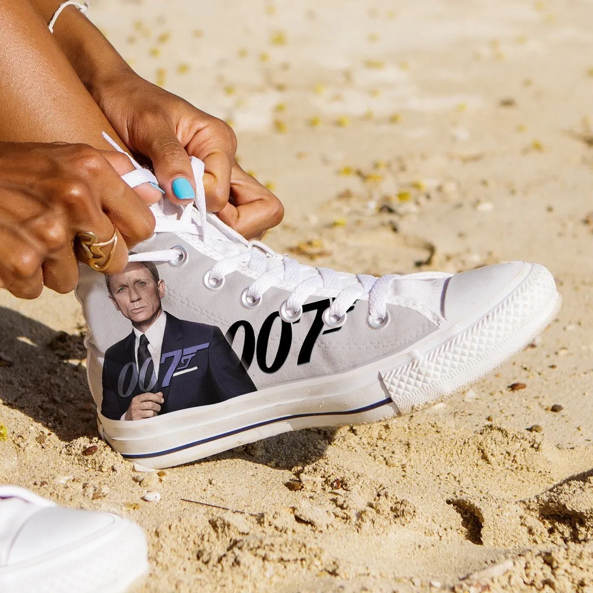 james bond ladies high top sneakers