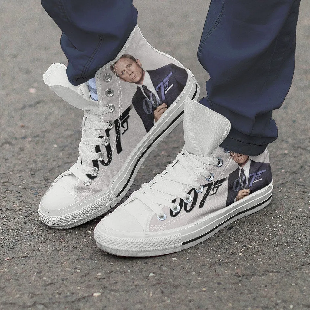 james bond ladies high top sneakers