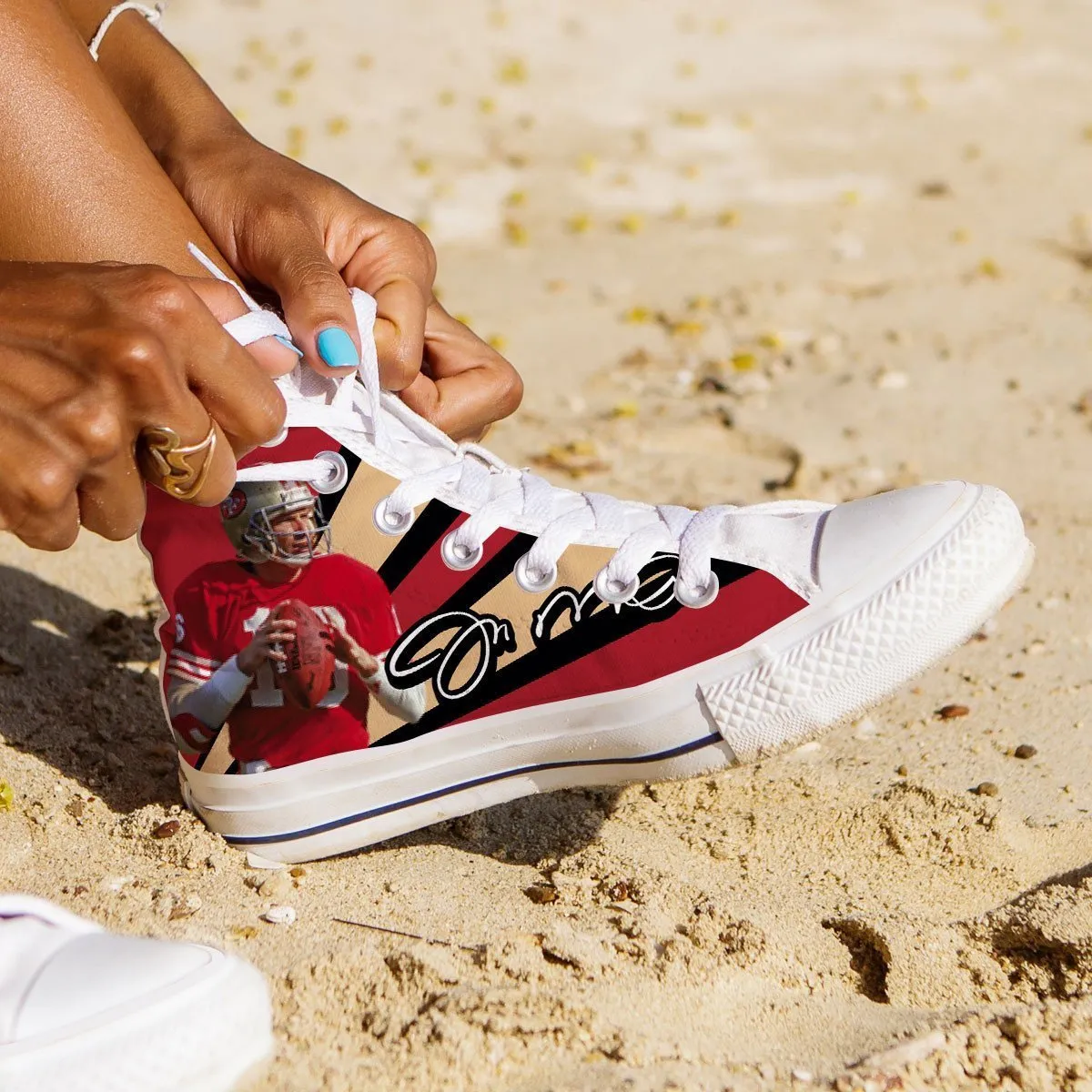 joe montana ladies high top sneakers