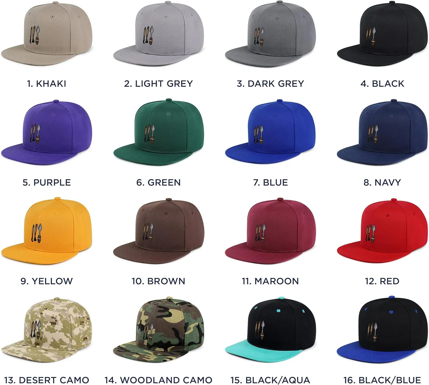 JPAK Archaeology Dig Tools Hip-Hop Snapback Hat Embroidered Baseball Cap Trowel Shovel