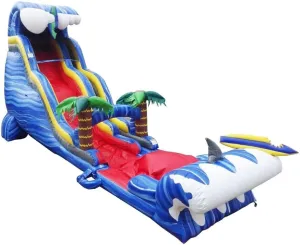 JumpOrange Commercial Grade Inflatable 27' Shark Sighted Double Drop Party Water Slide, 100% PVC VINYL With Air Blower