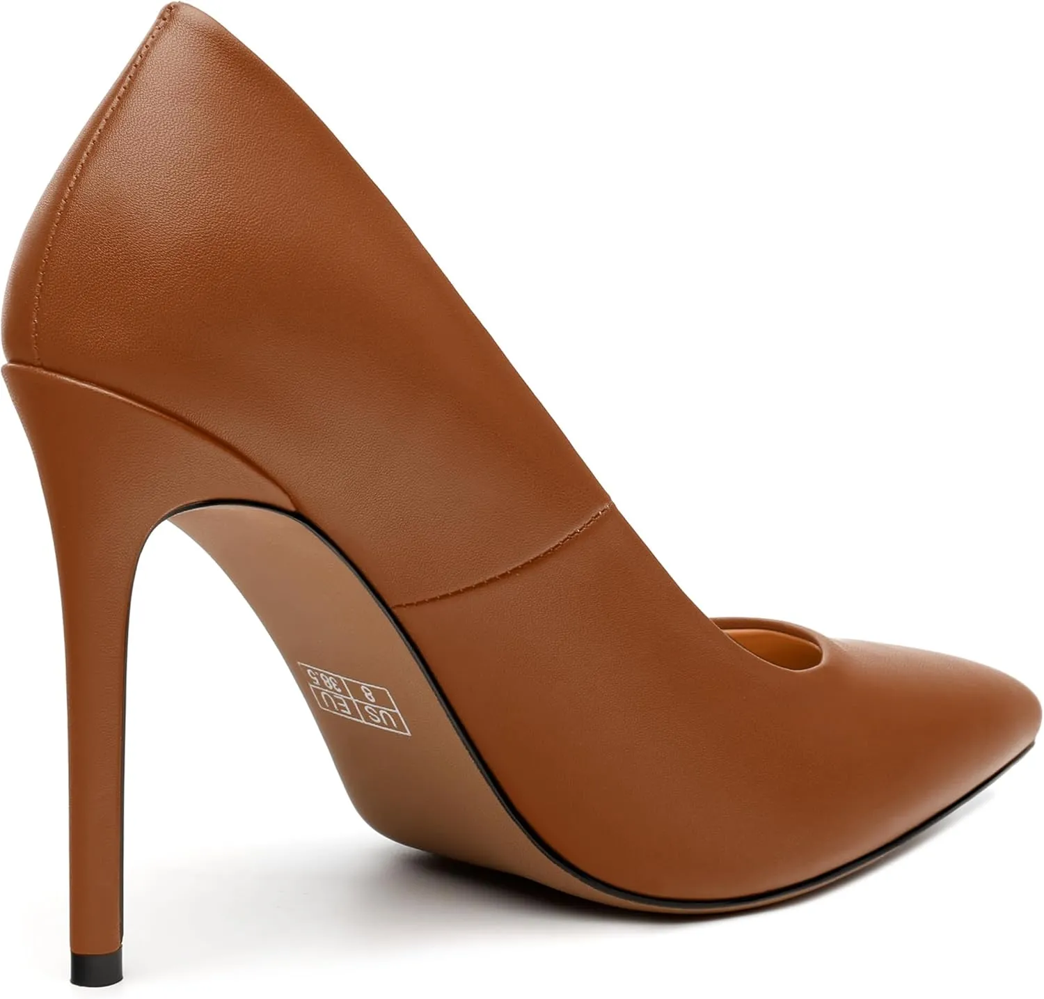 JUSTDANNI Women's 4 Inch High Stiletto Closed Toe Heels Classic Pointed Toe Matte Pumps Wedding Party Office Slip On Dress Shoes