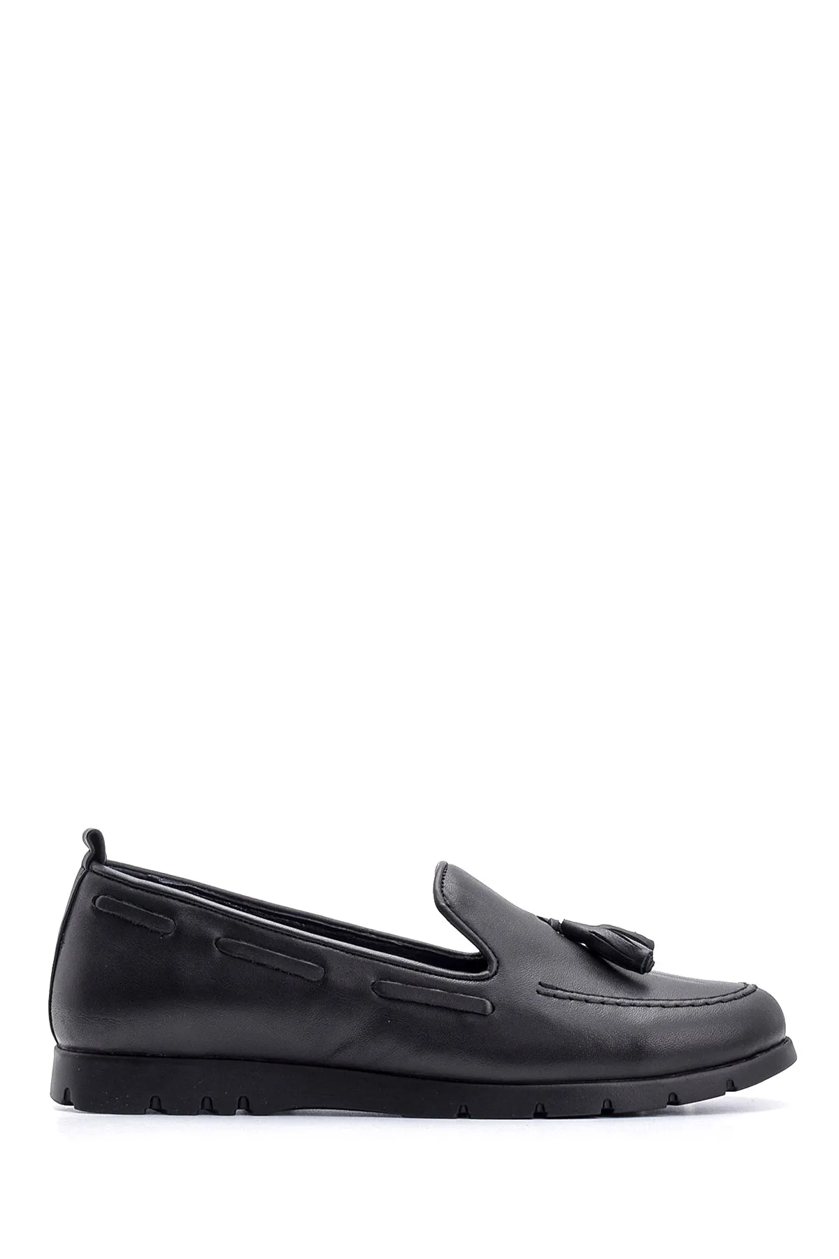 Kadın Deri Püskül Detaylı Loafer