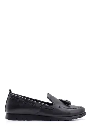 Kadın Deri Püskül Detaylı Loafer