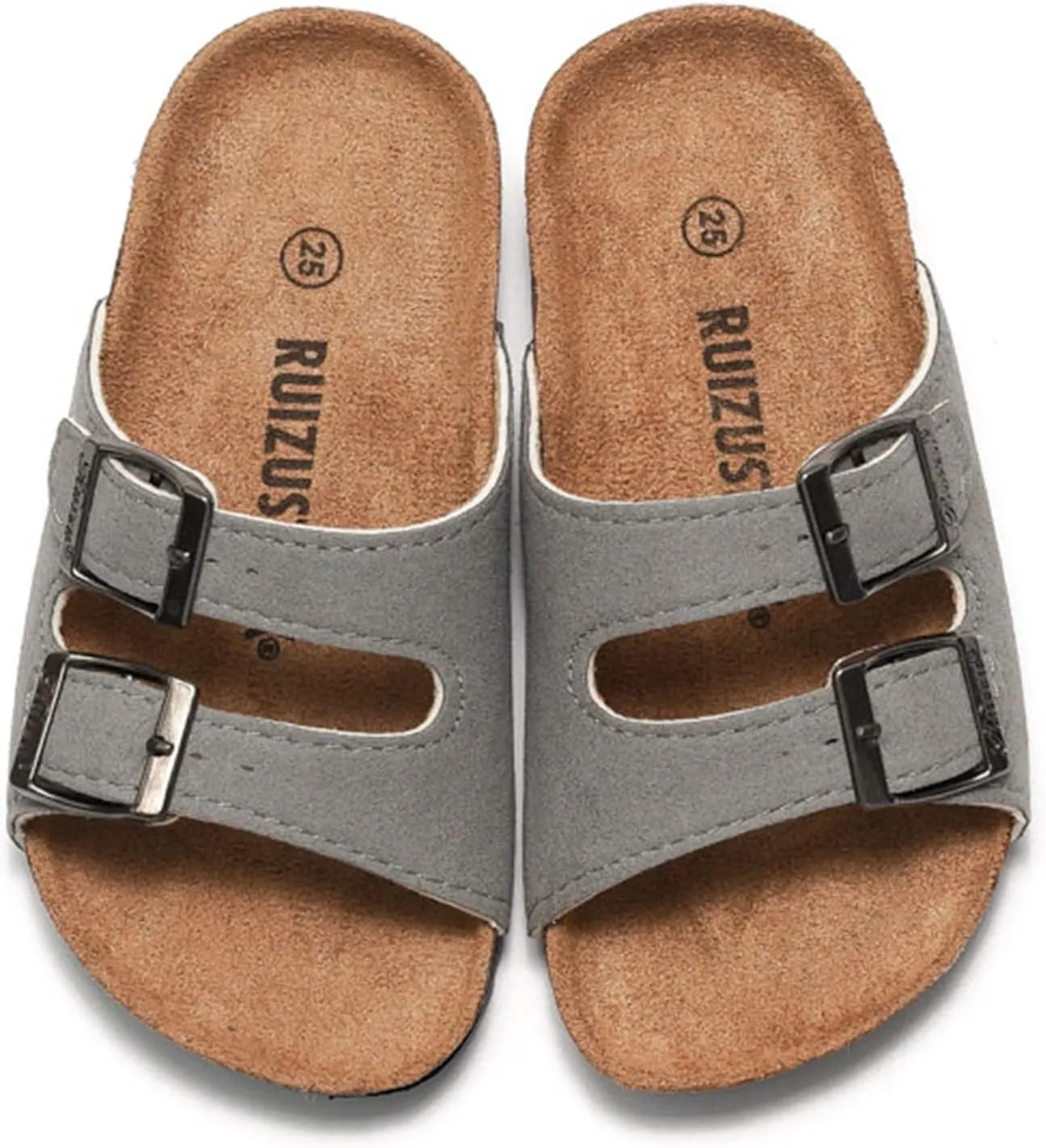 Kids Sandals Boys Girls Slide Non-slip Cork Open Toes Slippers with Adjustable Straps Slides for Kids Toddler