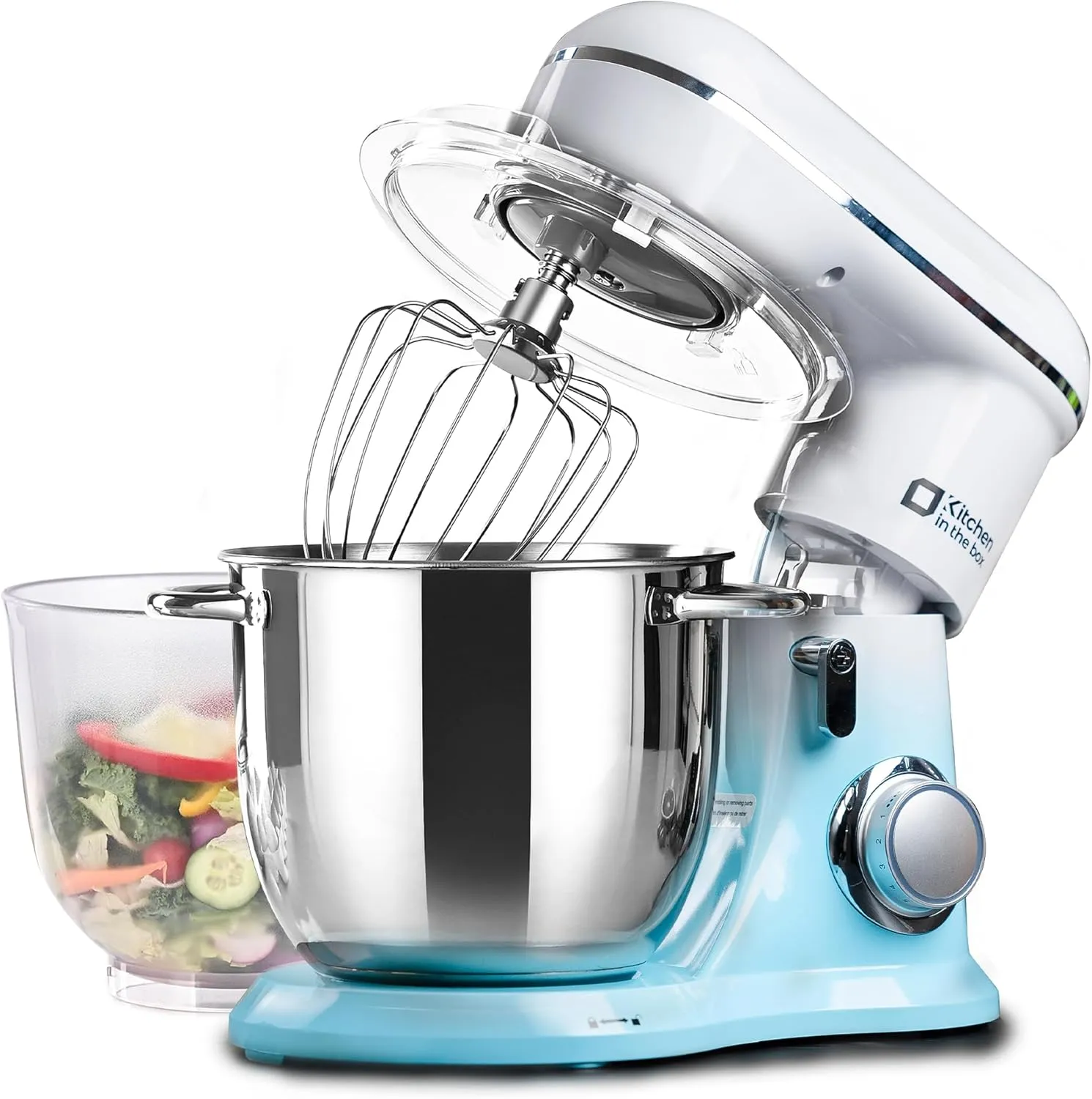 Kitchen in the box Stand Mixer, 5QT   4.5QT Two bowls Electric Food Mixer, 10 Speeds Kitchen Mixer for Daily Use with Egg Whisk,Dough Hook,Flat Beater (Gradient Blue, 5QT)
