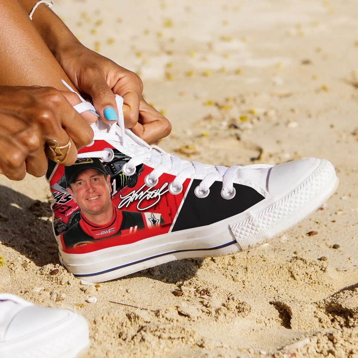 kurt busch new ladies high top sneakers