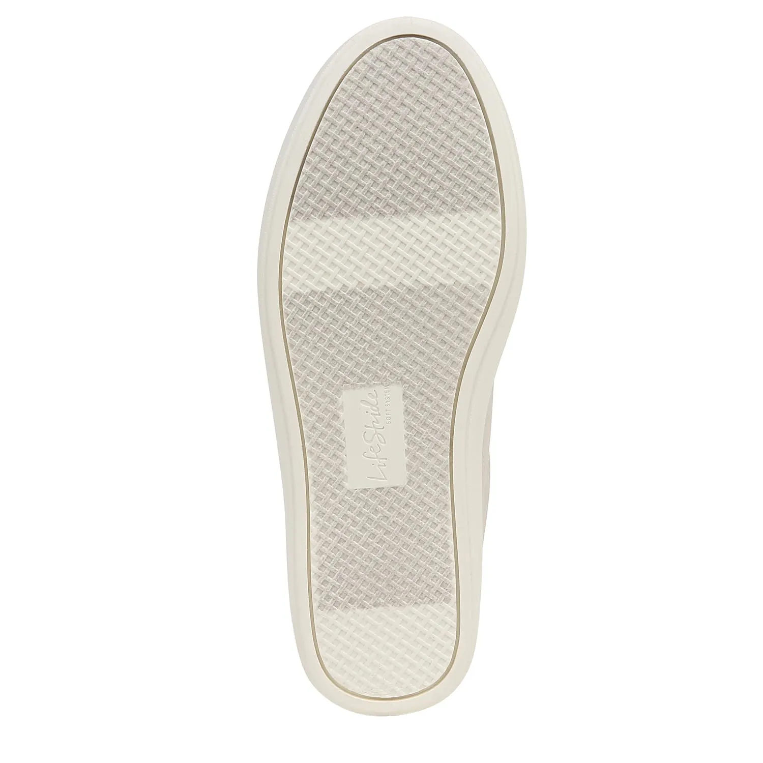 LifeStride Womens Happy Hour Machine Washable Lace Up Sneaker Beige Faux Leather 5.5 M