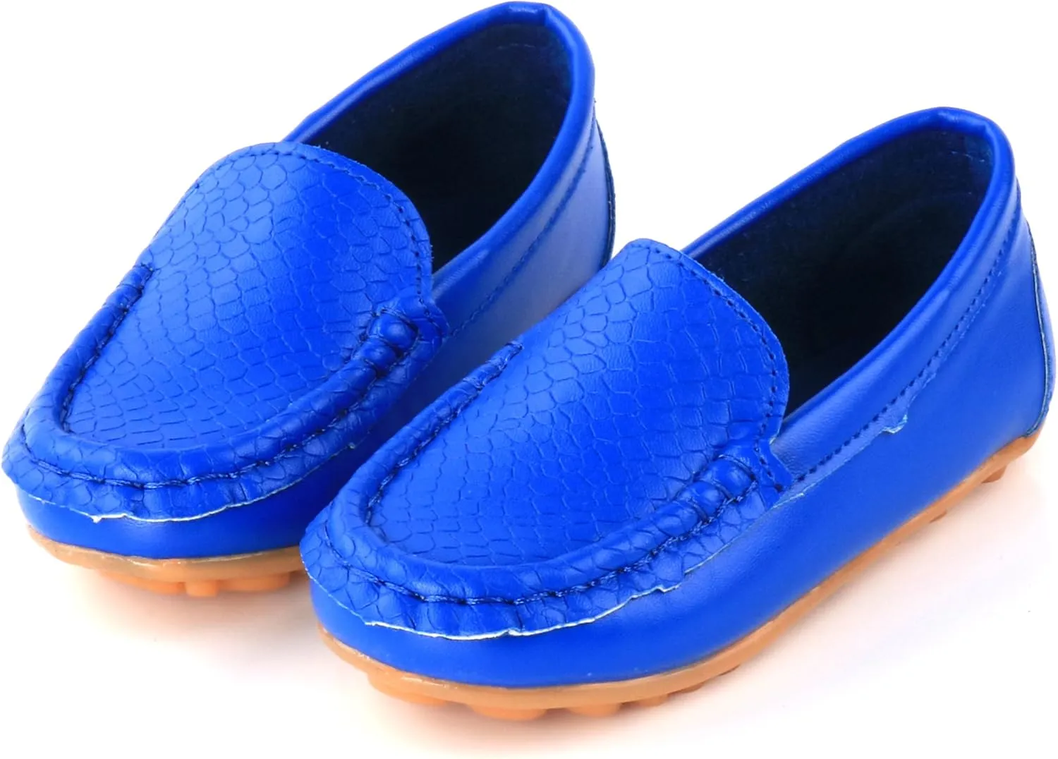 LONSOEN Toddler Little Kid Boys Girls Soft Slip On Loafers Dress Flat Shoes
