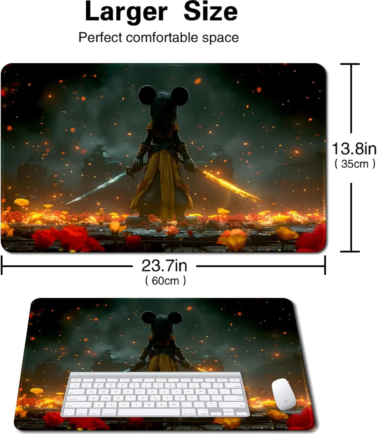 Lorcana Playmat for TCG Trading Card Games,Gamemat 23.6 inches by 13.7 inches, The Bottom of The Game is Non-Slip, with Auxiliary Combat Frame Suitable for Beginners (15,no Auxiliary Box)