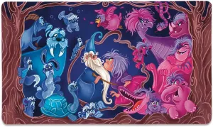 Lorcana TCG Playmat Merlin & Madam Mim Paint 24" x 14" Non-Slip with Mat Bag & Stitched Edge, Without Play Zone