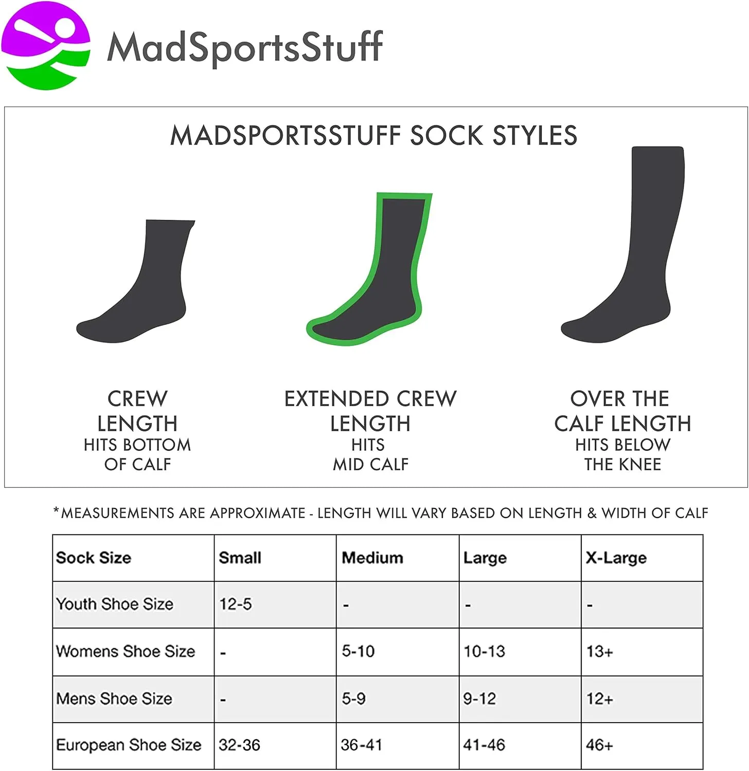 MadSportsStuff LAX Lacrosse Crew Socks with Lacrosse Sticks for Boys Girls Men Women Youth Adult