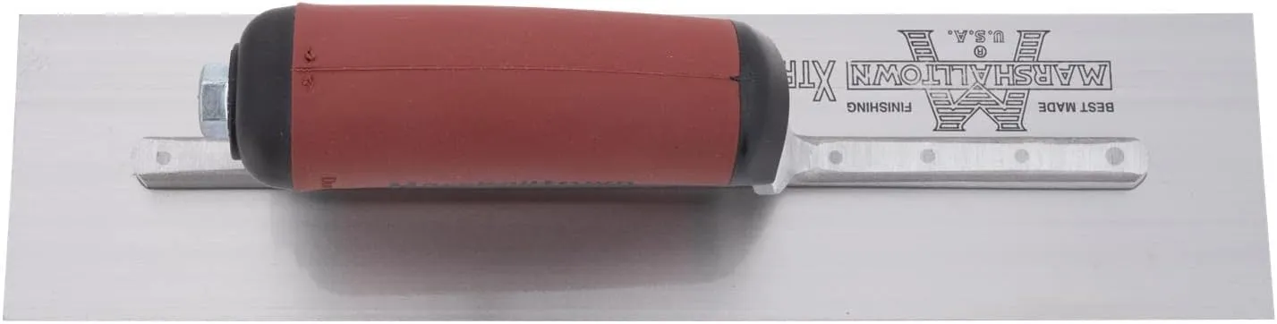 Marshalltown Finishing Trowel, 12 by 3 Inch, Perfect for Spackling, Sheetrock, Stucco, Concrete, EIFS and More, DuraSoft Curved Handle, High Carbon Steel Blade, Xtralite Mounting, MXS56D