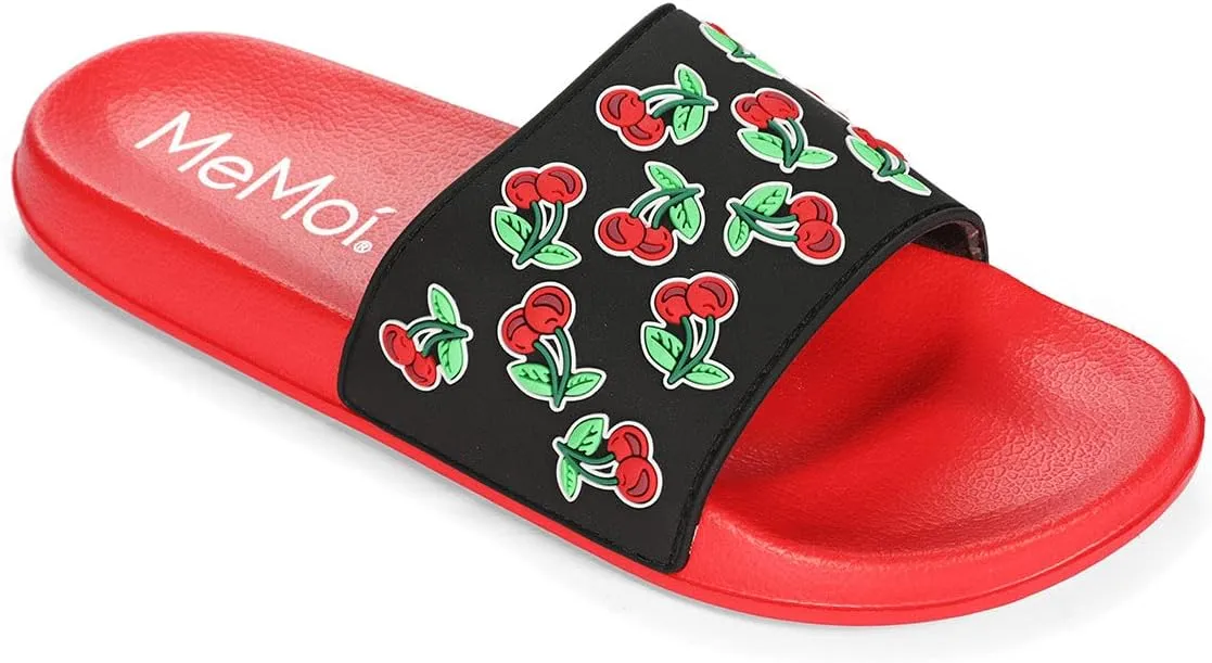 MeMoi Women's Cherries Lightweight Slides