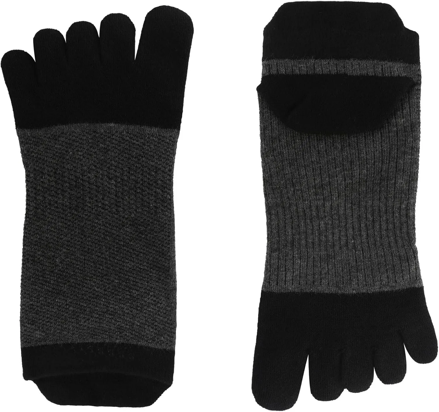 Men Toe Socks No Show Low Cut Athletic Wicking Cotton 5 Finger Split Toe 6 Pack