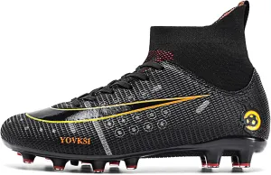 Mens Soccer Cleats Football Boots Spikes Shoes High-Top Outdoor/Indoor Training Athletic Sneaker