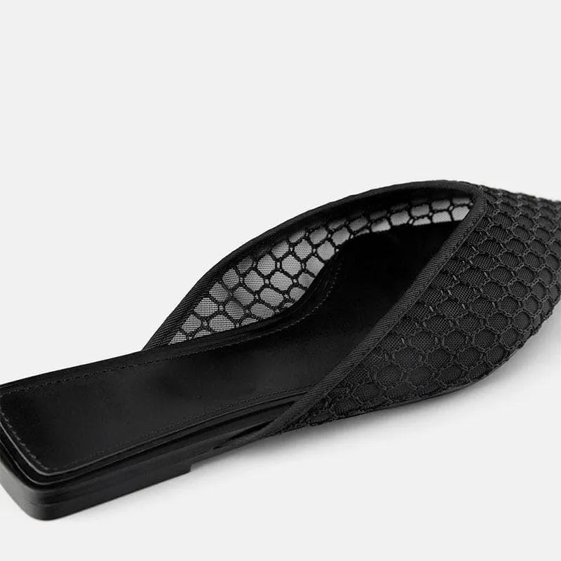 Mesh Flat Slip On Sandals