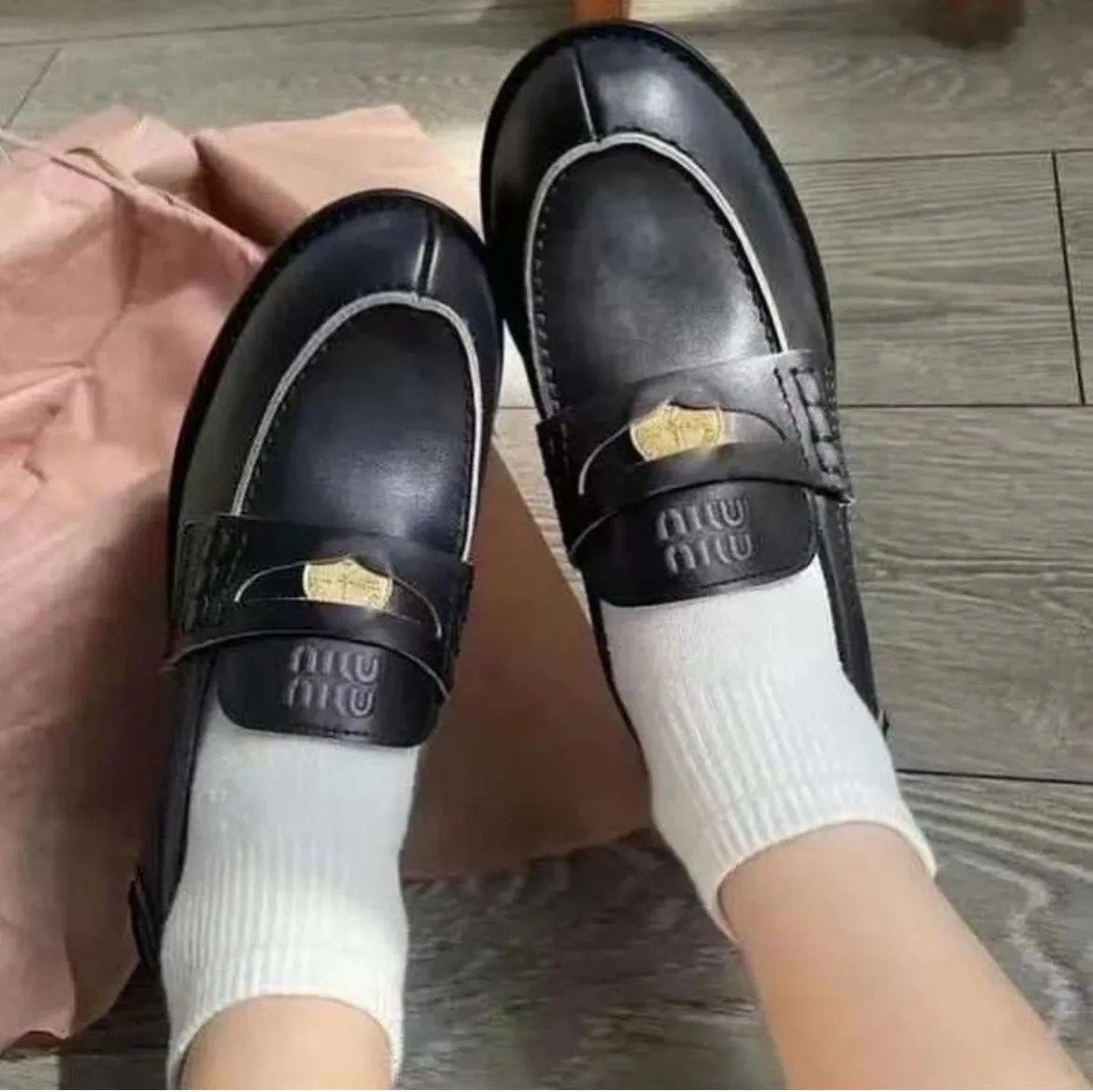 Miu Miu Black Penny Loafer Women