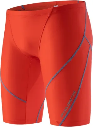MY KILOMETRE Men's Swimsuit Jammer Solid Swim Jammers Endurance Long Racing Training Swimsuit