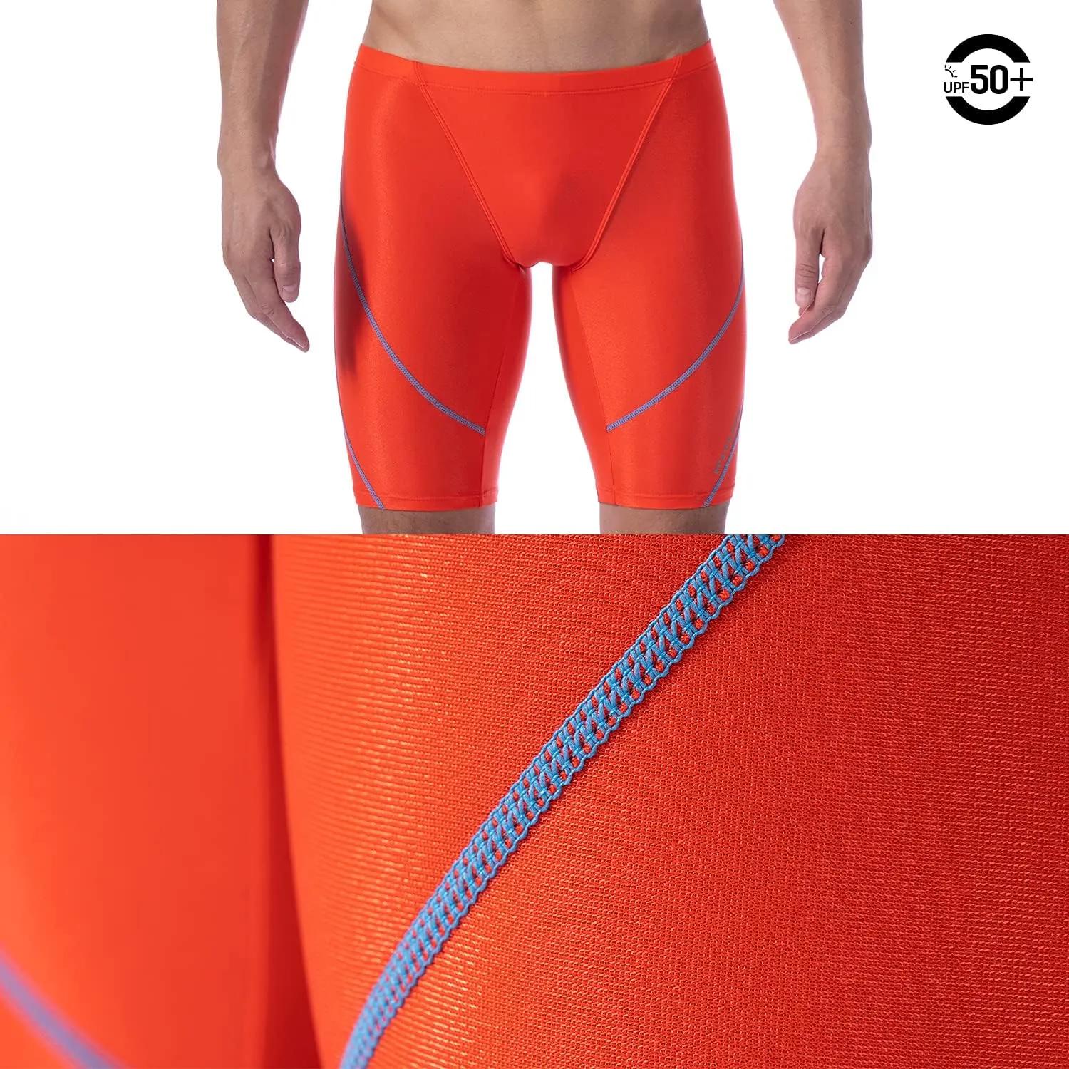 MY KILOMETRE Men's Swimsuit Jammer Solid Swim Jammers Endurance Long Racing Training Swimsuit