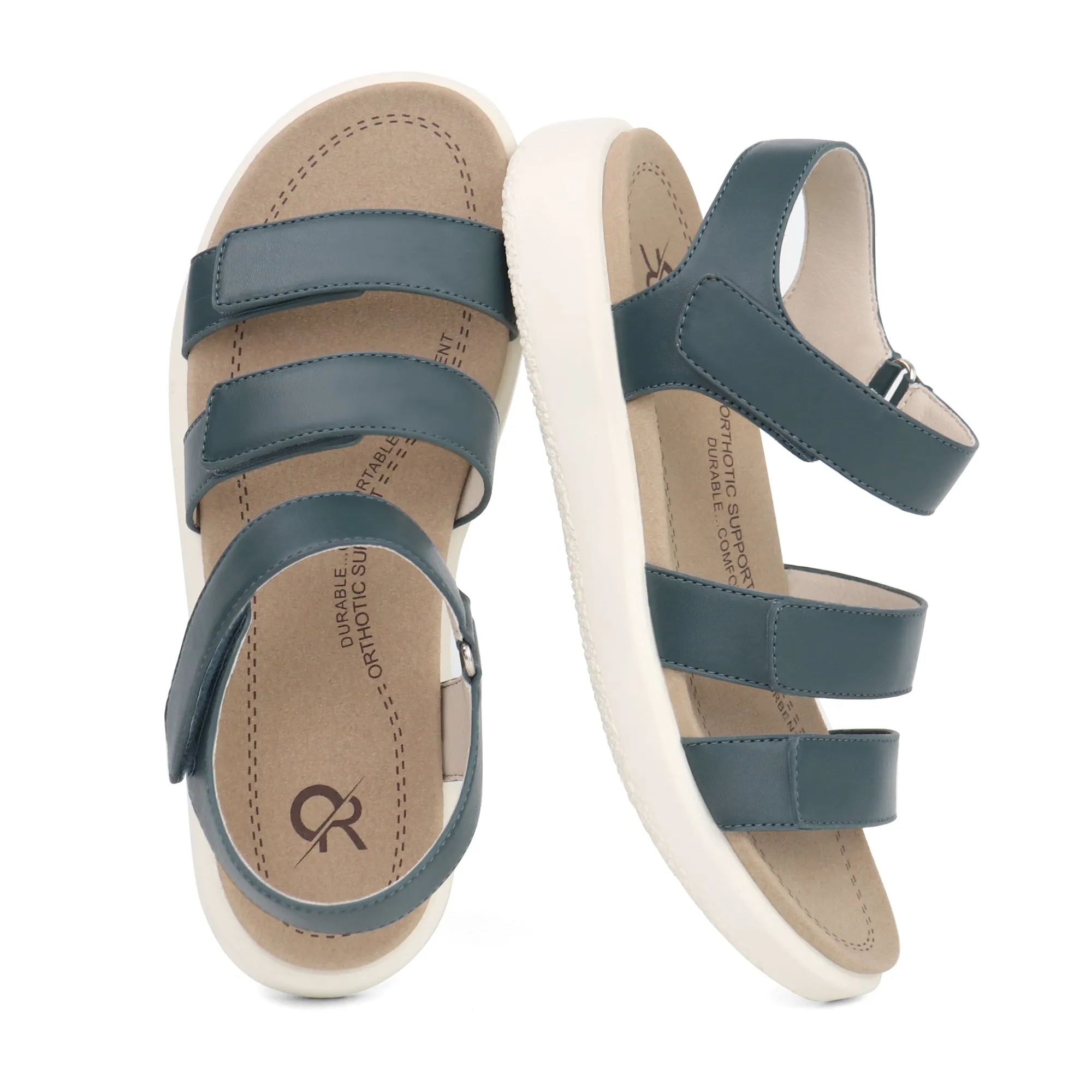 Navy Arch Support Sandals-Kitty